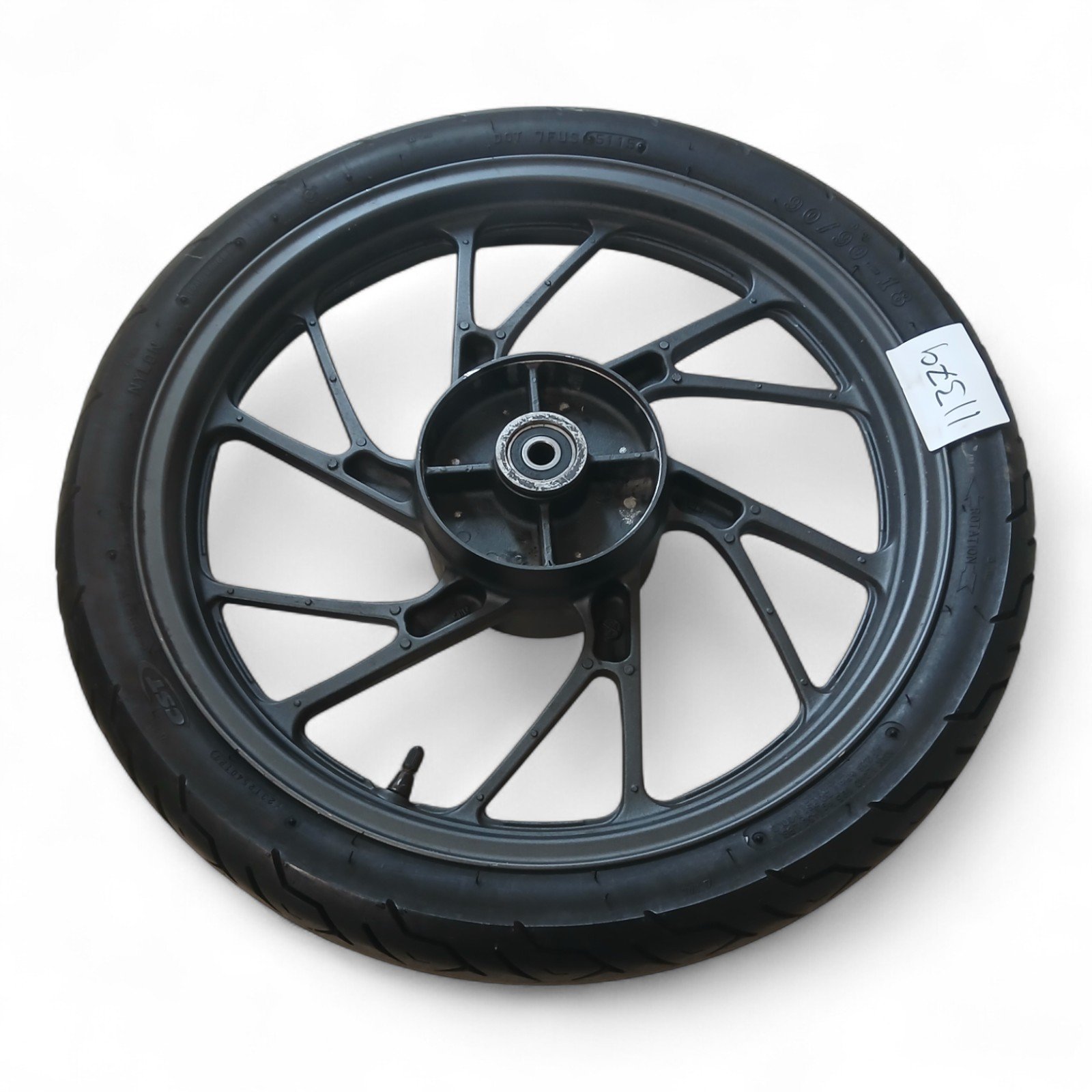 11379_2028129-Photoroom.jpg Honda CBF125 125 2015> Front Wheel with Tyre OEM - Image 1