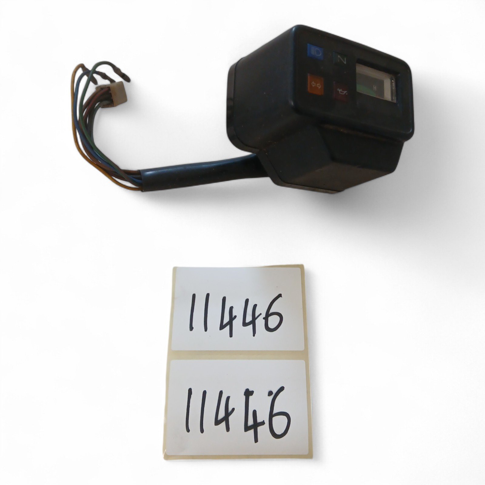 11446_2028129-Photoroom.jpg Yamaha DT125 125 1982-1986 Temperature Gauge Clock with Warning Lights & Wiring Loom OEM - Image 1