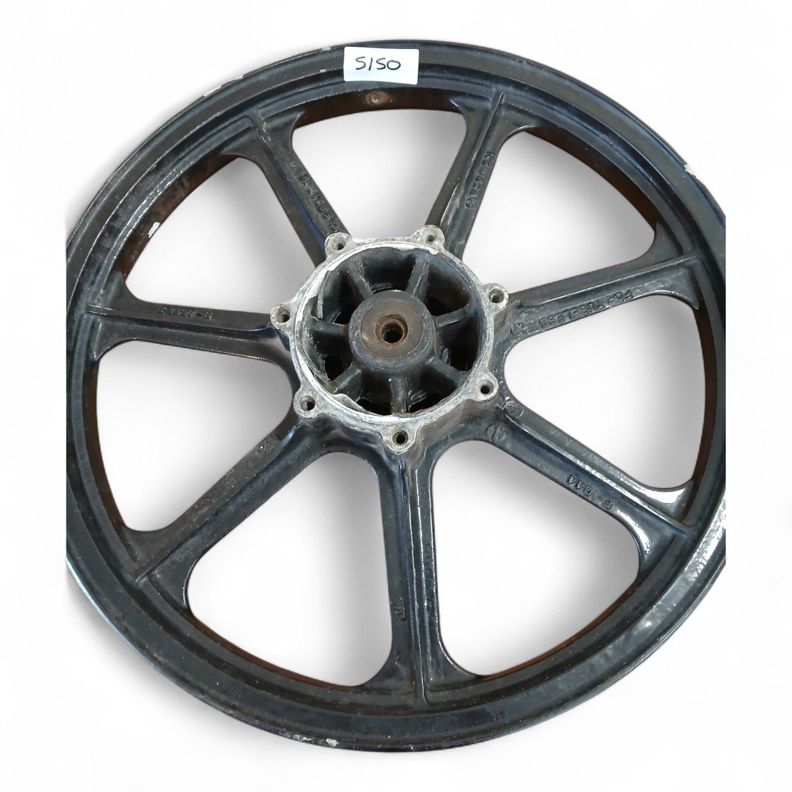5150_2028129.jpg Kawasaki Z650 GPz Z1100 & others 649cc 1976-83 Front Wheel F-1044 19x1.85 takes 15mm spindle OEM J19XM11.85 DOT - Image 1