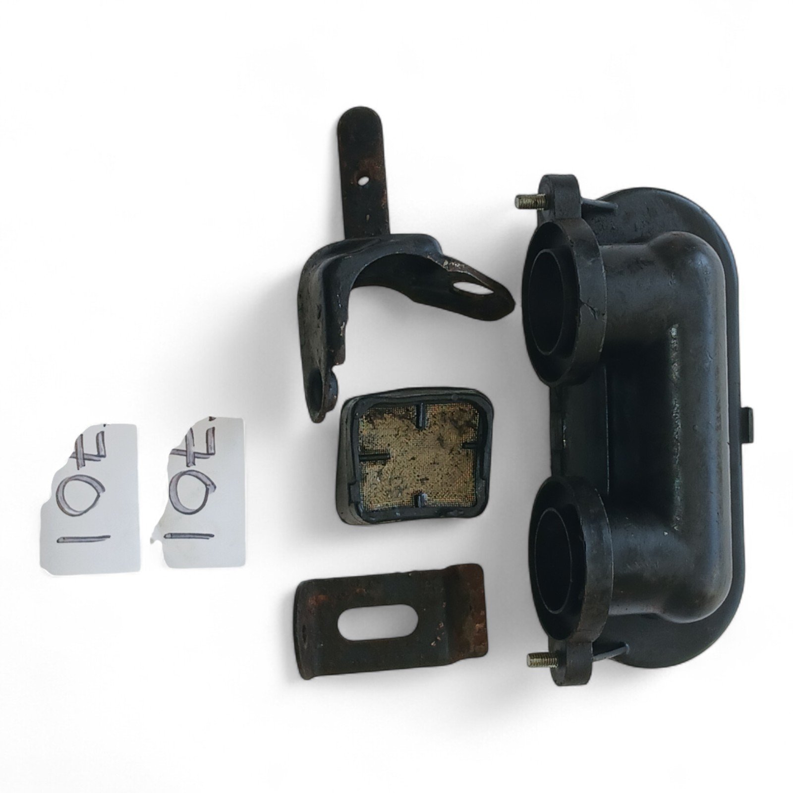 6701_2028129.jpg Honda CB200 CB 200 200cc 1973-1976 Indicator Bracket, part of Airbox & Screen Oil Filter OEM - Image 1