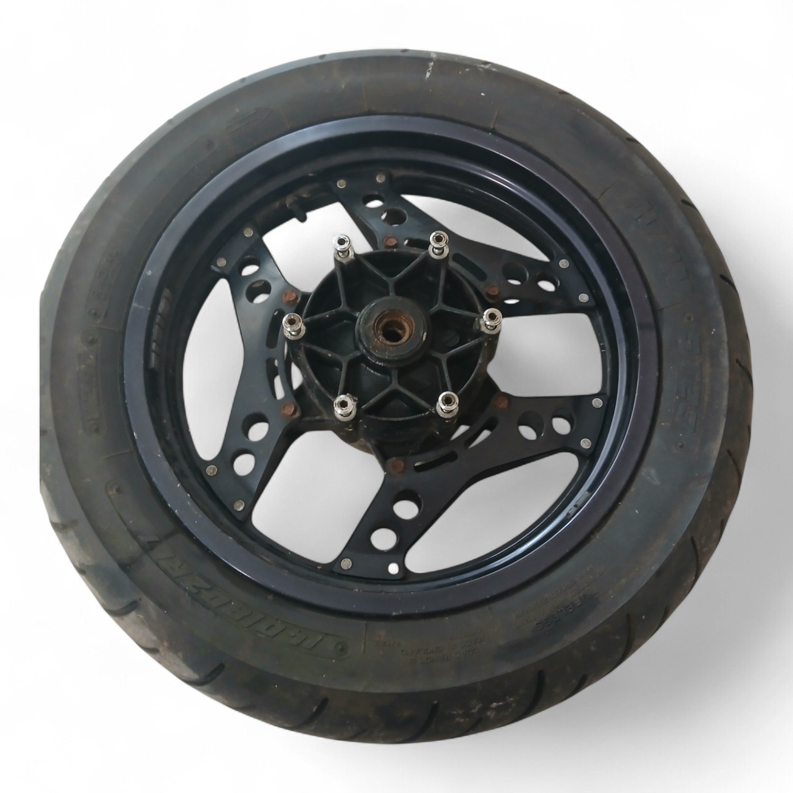 10834_2028129-Photoroom.jpg Honda VF750 750 1983 Rear Wheel Rim with Tyre OEM - Image 1