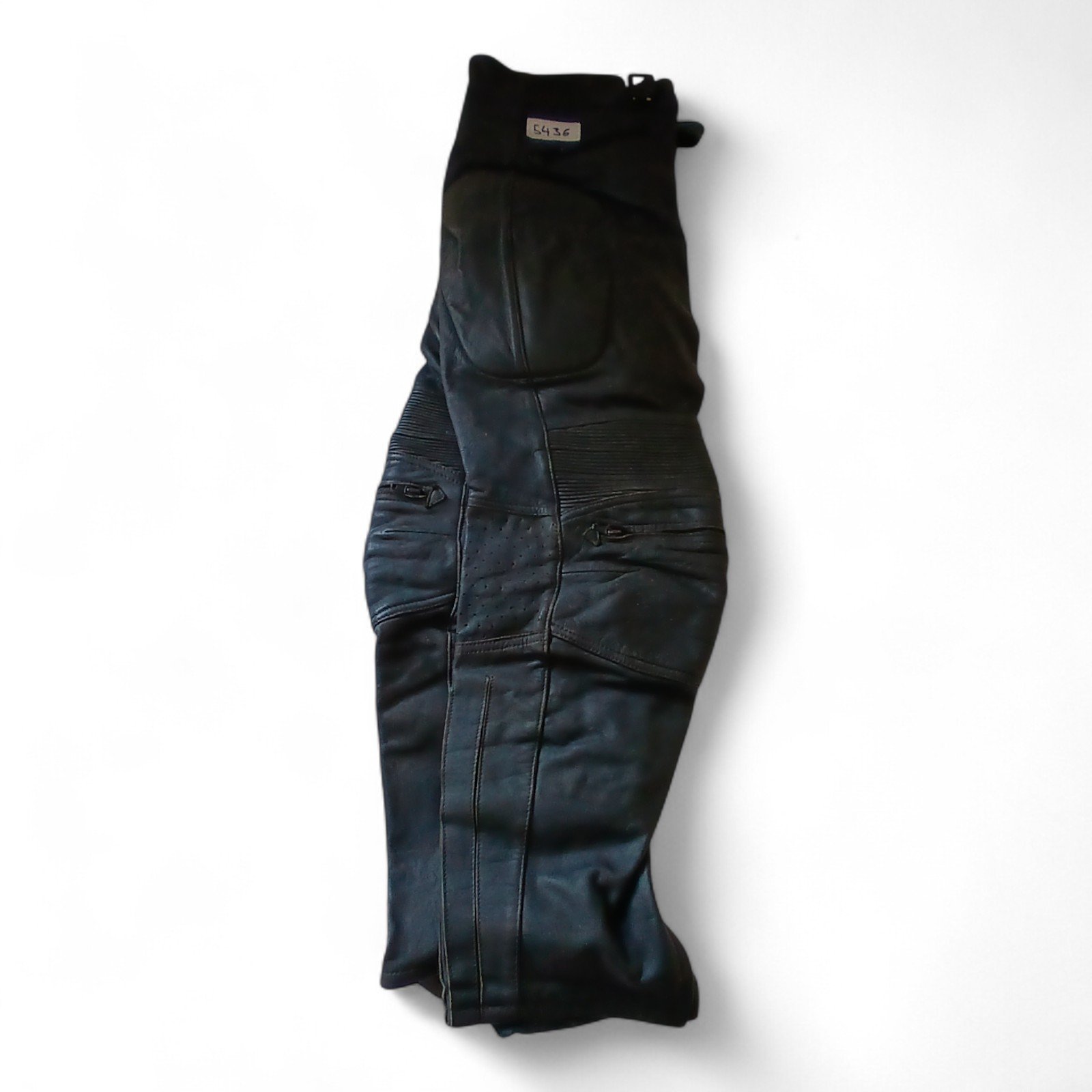 5436_2028129-Photoroom.jpg Leather Trouser Motorcycle trousers Frank Thomas Size 32UK zip for knee pad GOOD ZIP OEM - Image 1