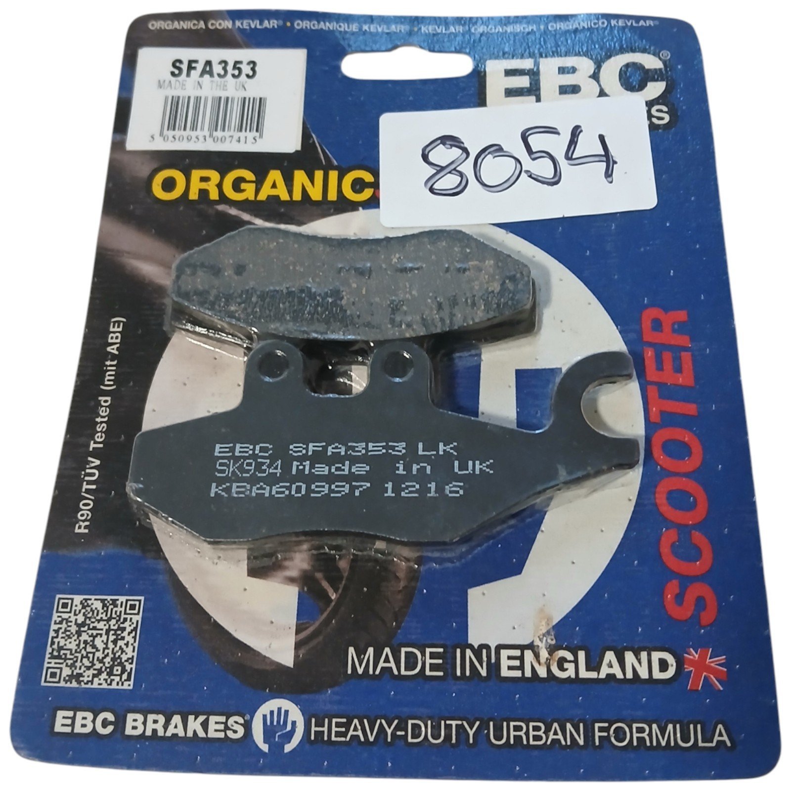 8054_2028129.jpg Aprilia Piaggio Vespa Derbi Gilers / Peu Fr/Rr / Rieju EBC - Brake pads OEM EBC SFA353 SFA 353 - Image 1
