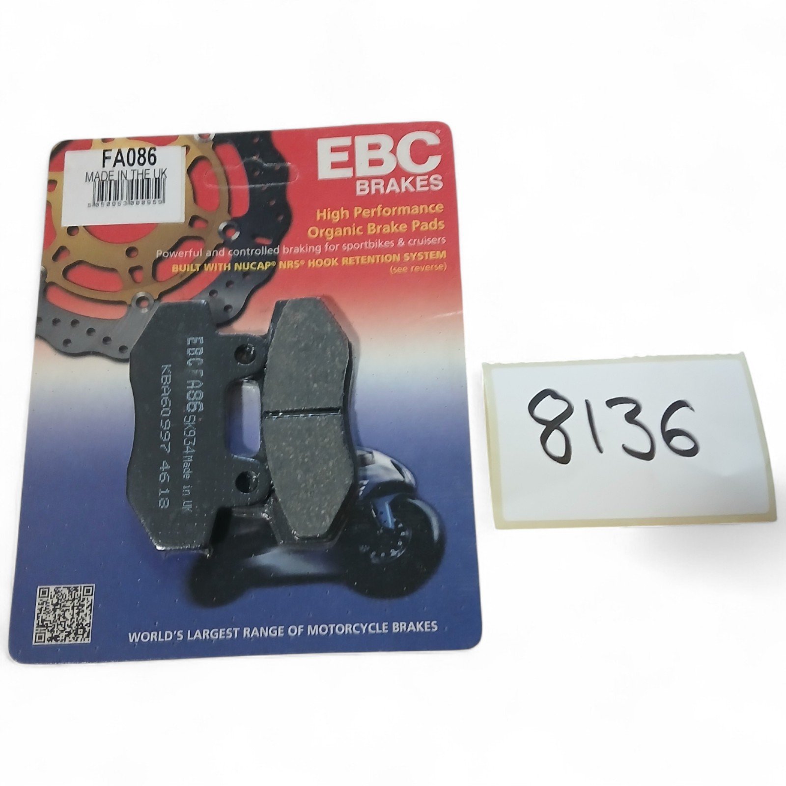 8136_2028129.jpg Honda HYOSUNG Italjet Keeway Kymco Lambretta Peugeot EBC - Brake PADS OEM EBC FA086 FA 086 - Image 1