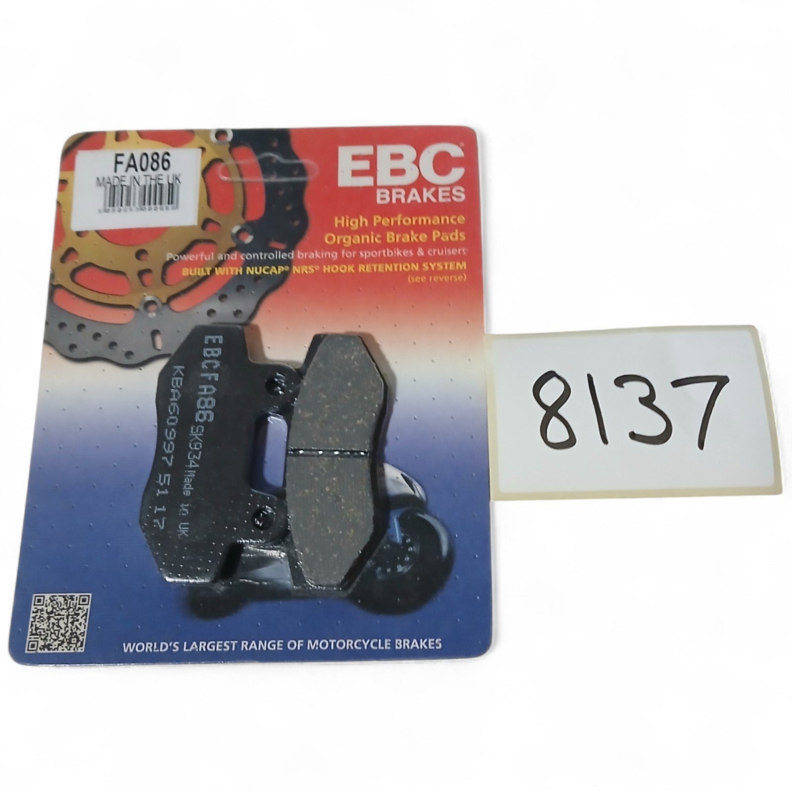 8137_2028129.jpg Honda HYOSUNG Italjet Keeway Kymco Lambretta Peugeot EBC - Brake PADS OEM EBC FA086 FA 086 - Image 1