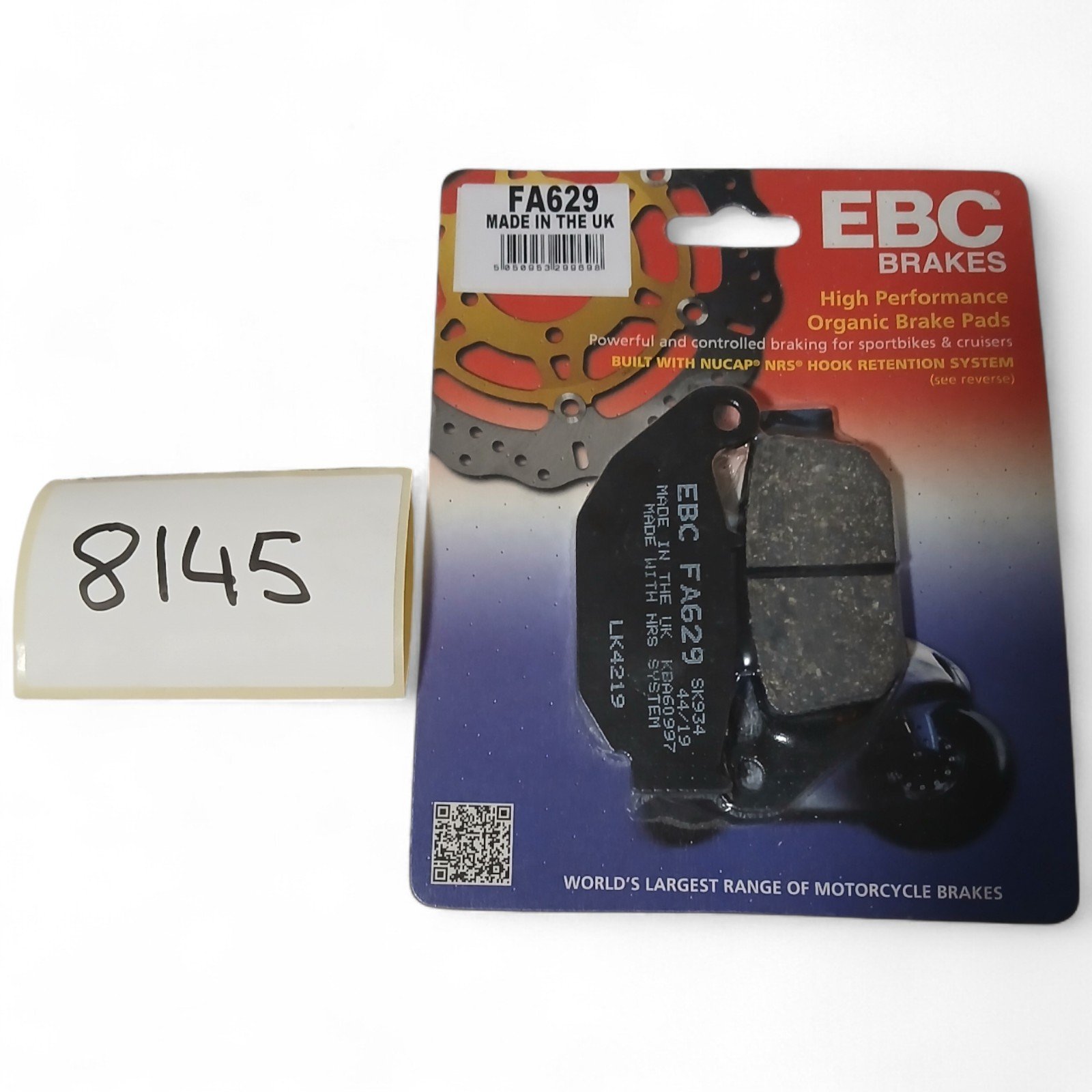 8145_2028129.jpg Benelli, Honda, Suzuki TNT - CBF CB CBR MSX CRF - GSXR 125 EBC - Brake PADS OEM EBC FA629 FA 629 - Image 1