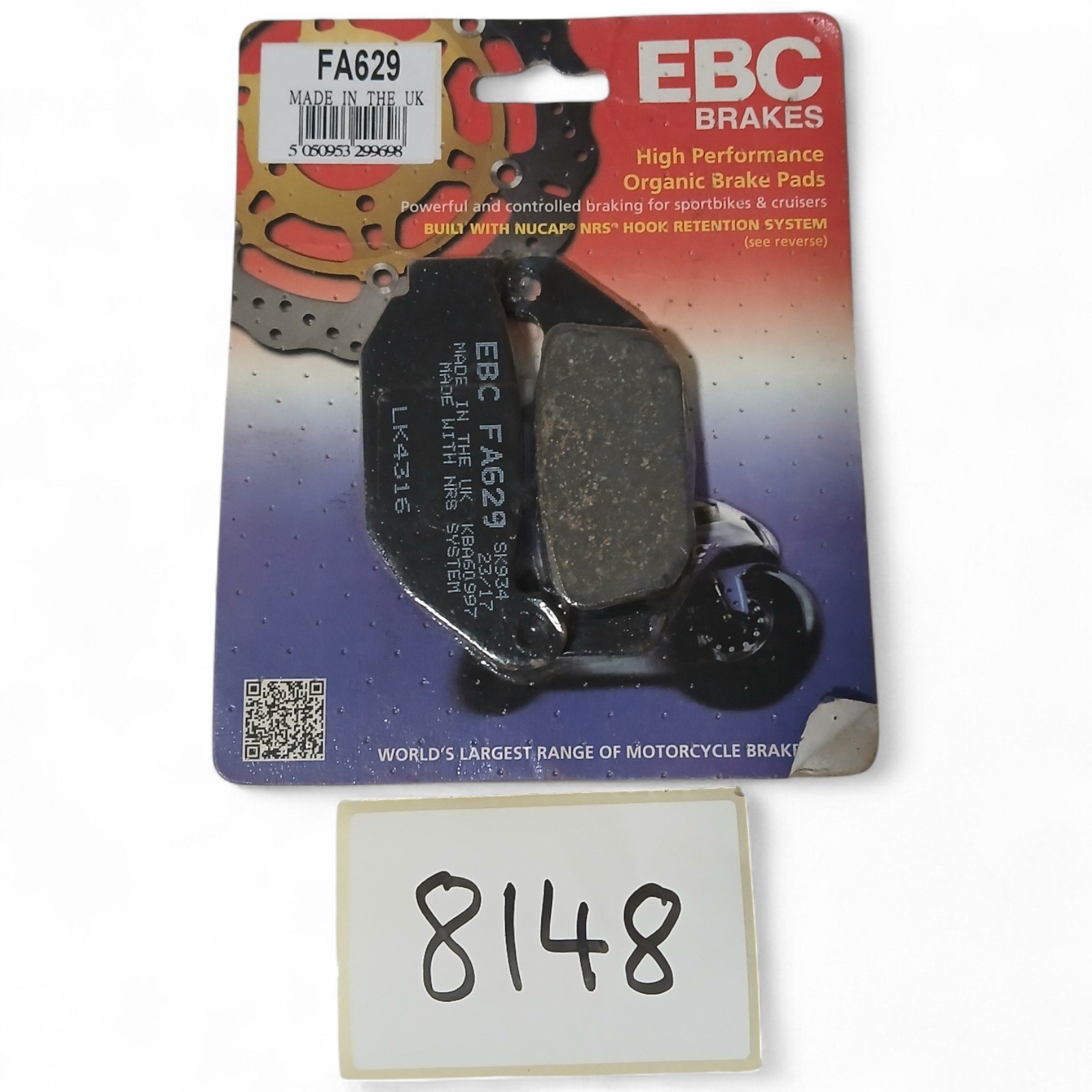 8148_2028129-Photoroom.jpg Benelli, Honda, Suzuki TNT - CBF CB CBR MSX CRF - GSXR 125 EBC - Brake PADS OEM EBC FA629 FA 629 - Image 1
