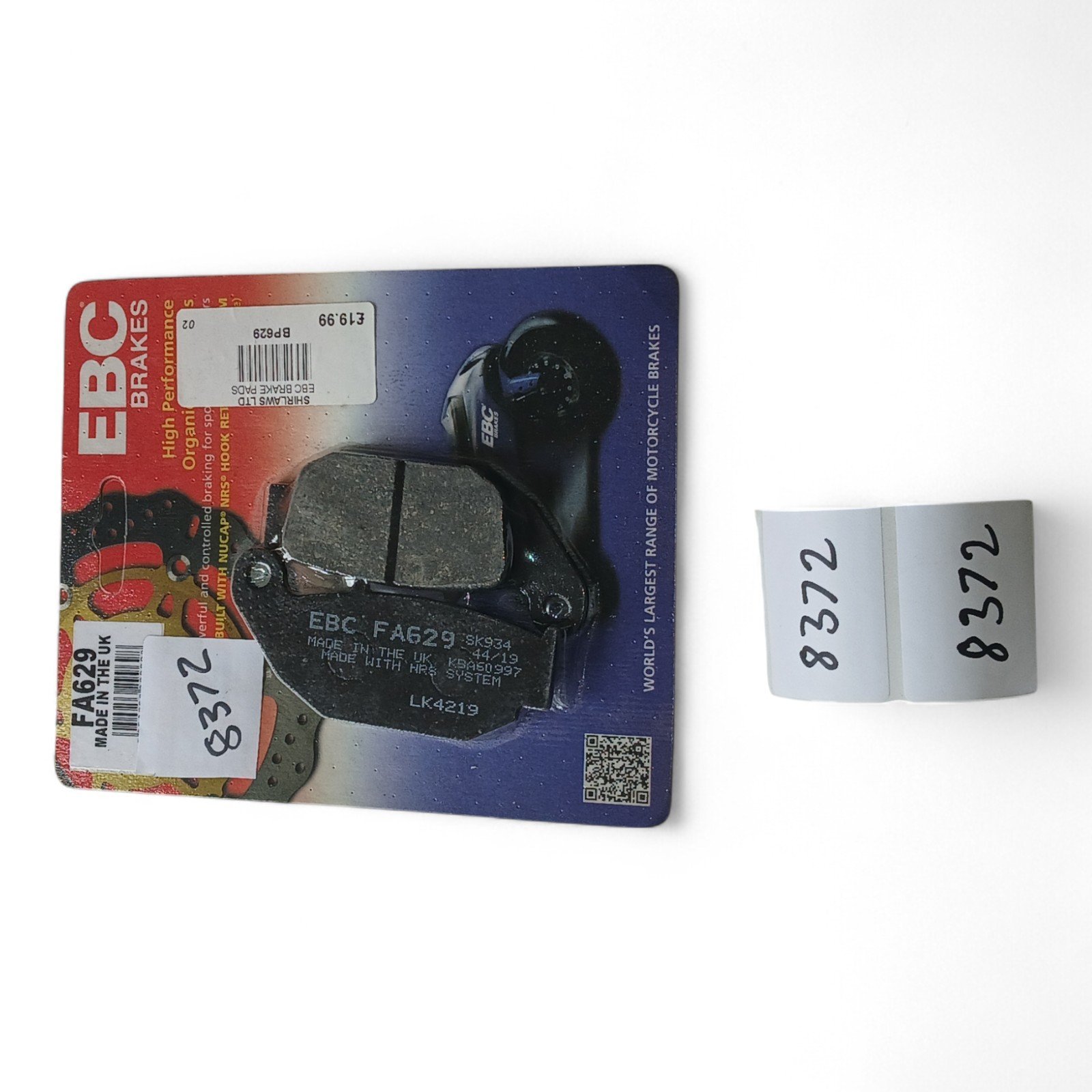 8372_2028129.jpg Benelli TNT Honda CBF CB CBR MSX CRF Suzuki GSXR 125 EBC - Brake pads OEM EBC FA629 FA 629 - Image 1