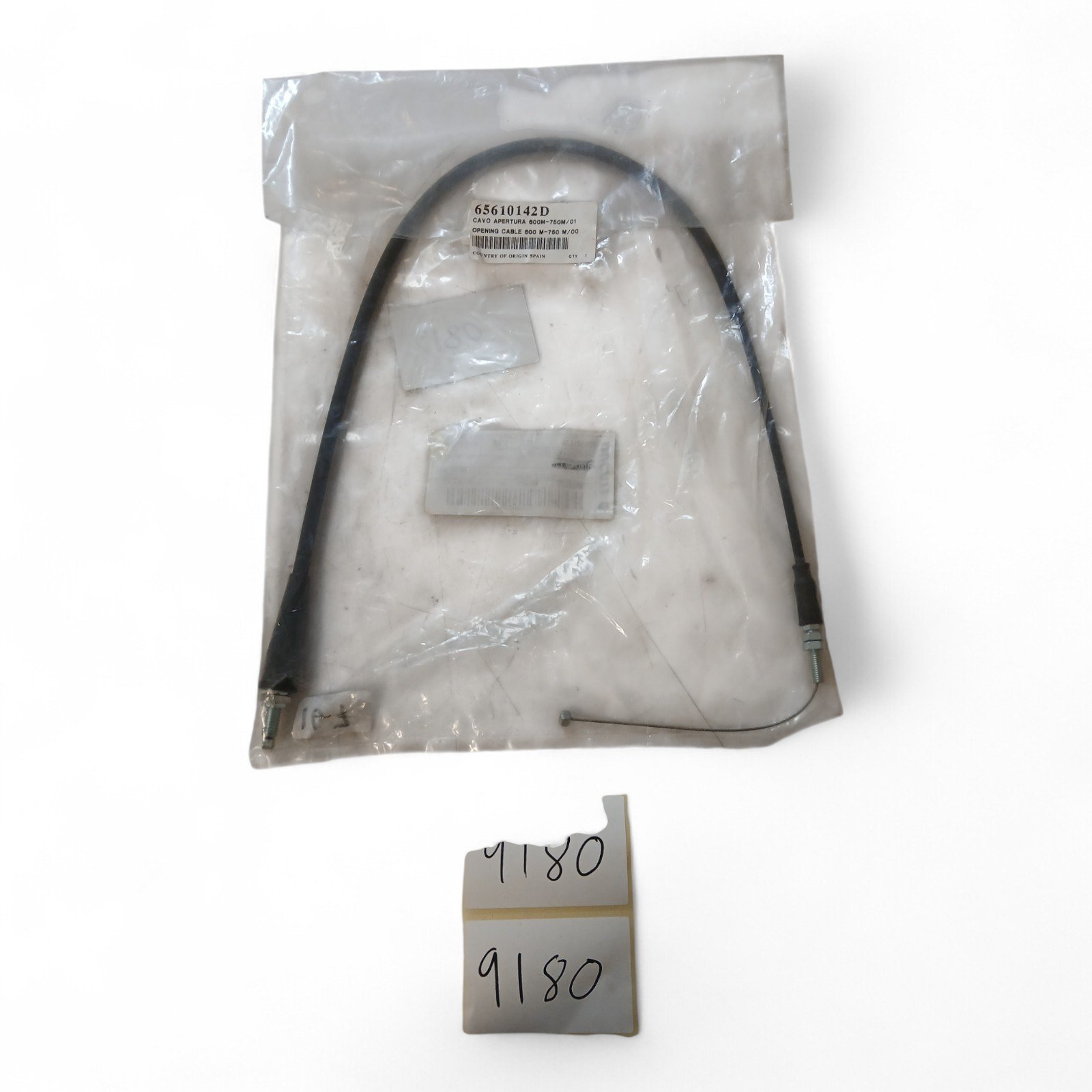 9180_2028129.jpg Ducati Monster 400 600 750 900 400-900 Throttle opening cable OEM 65610142D NOS - Image 1