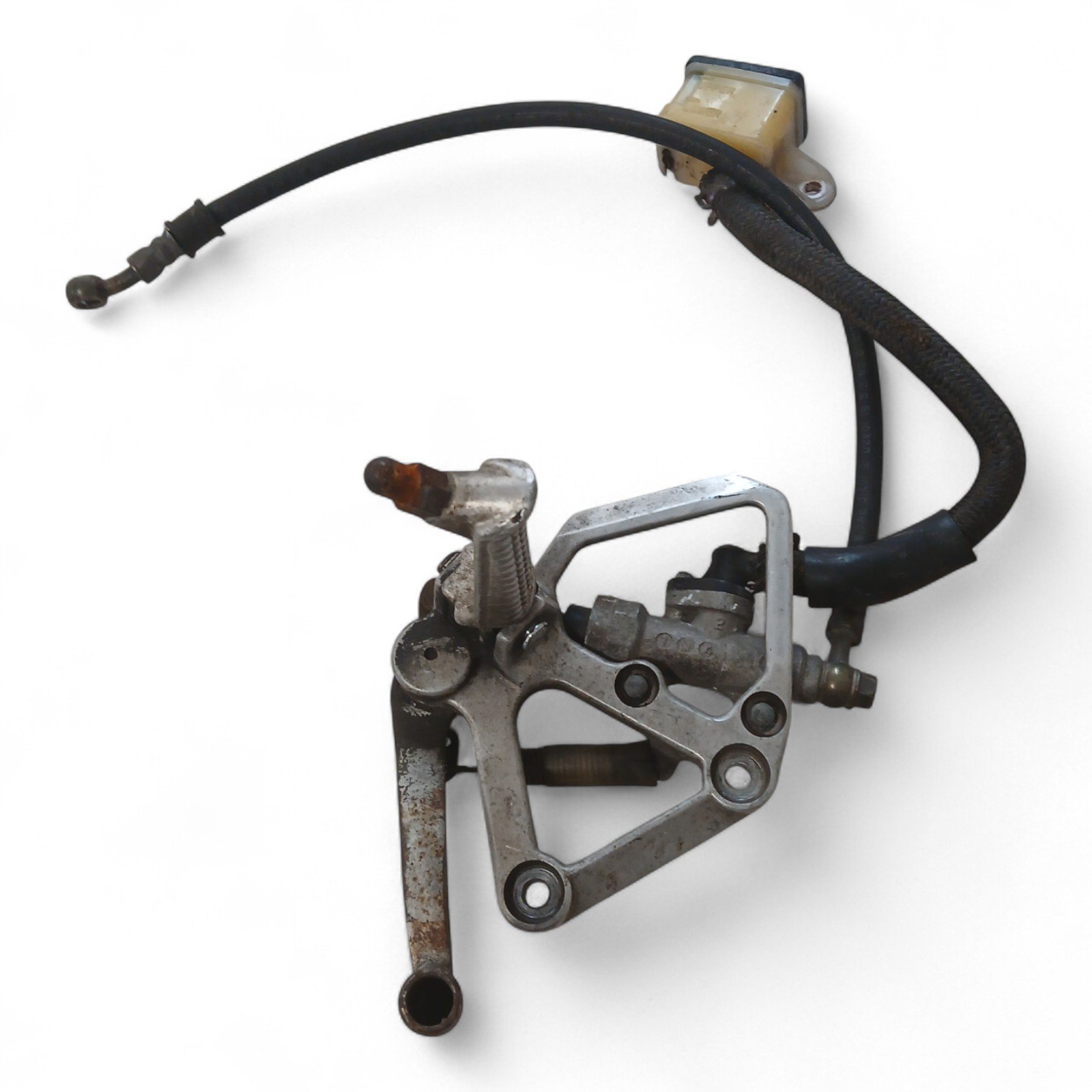 14221_2028129-Photoroom.jpg Honda CBR 400 NC23 Aero 400 1985 Rear Brake Master Cylinder with Right Footrest Peg & Pedal Lever OEM KT8-R - Image 1