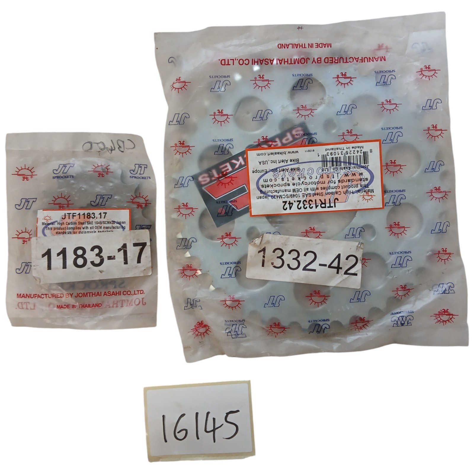16145_2028129.jpg Honda CB400 400 1990 Front and Rear Sprocket Set OEM JTF1183/JTR1332 - Image 1